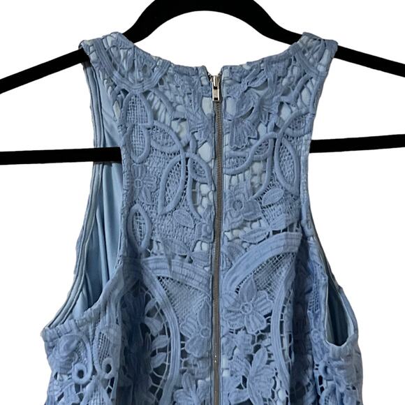 Lovers & Friends Caspian Shift Lace Mini Crystal Blue Dress Size S - Picture 6 of 14